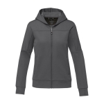 Dames sportjas bedrukken van polyester 245 g/m2 Elevate Life kleur donkergrijs tweede weergave voorkant