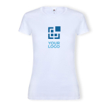 Wit t-shirt van 100% katoen 140 g/m2 voor dames Fruit Of The Loom met jouw bedrukking