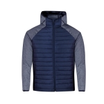 Unisex ademende softshell en polyester jas met logo MKT Kimpal kleur marineblauw  negende weergave