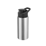 Sportfles van gerecycled aluminium met flip-top sluiting 660ml kleur mat zilver