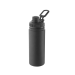 Aluminium fles met handvat en plastic dop 570ml kleur zwart