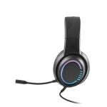 Uitschuifbare gaming-headset met ingebouwde verlichting en microfoon kleur zwart derde weergave