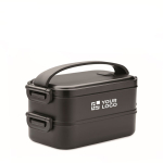 Gerecycled PP lunchbox met luchtdicht deksel 800ml weergave met bedrukking