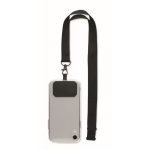 Polyester lanyard met veiligheidsgesp voor telefoon kleur zwart tweede weergave