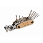 Multitool van bamboe met 11 functies kleur hout hoofdweergave