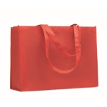 Eenkleurige non-woven RPET-tas met lange hengsels 80 g/m2 kleur rood