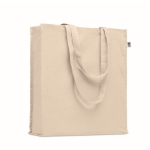 bio katoenen tas met lange hengsels en kruisje 220 g/m2 kleur beige