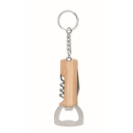 Sleutelhanger met multitools in bamboe etui kleur hout tweede weergave