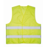 Polyestervest met goed zichtbare reflecterende strepen kleur geel