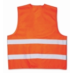 Polyestervest met goed zichtbare reflecterende strepen kleur oranje derde weergave