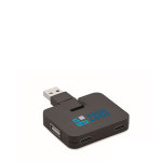 USB-hub met 4 poorten met USB en type A- en type C-uitgangen weergave met bedrukking