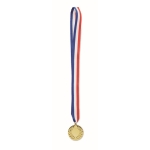 IJzeren medaille met driekleurig lint van blauw, wit en rood kleur goud derde weergave