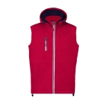 Softshell vest met hoge kraag en micropolar binnenkant 300 g/m2 kleur rood  negende weergave