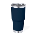 Dubbelwandige RVS beker met 600 ml dispenser kleur marineblauw  negende weergave