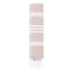 Bicolor pareo handdoek van gerecycled katoen en polyester 255 g/m2 kleur naturel  negende weergave