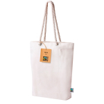 Fairtrade tas van gerecycled katoen met lange handvatten, 280 g/m2 derde weergave