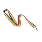 Veelkleurig polyester lanyard met metalen karabijnhaak vijfde weergave