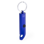 Zaklamp van gerecycled aluminium met opener en karabijnhaak kleur blauw  negende weergave