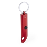 Zaklamp van gerecycled aluminium met opener en karabijnhaak kleur rood  negende weergave