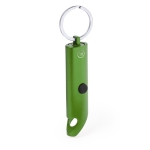 Zaklamp van gerecycled aluminium met opener en karabijnhaak kleur groen  negende weergave