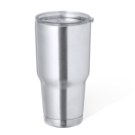 Dubbelwandige RVS beker met 800 ml dispenser kleur zilver  negende weergave