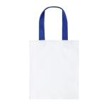 Witte canvas tas met middelgekleurde handvatten, 230 g/m2 kleur blauw  negende weergave