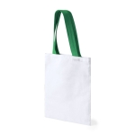 Witte canvas tas met middelgekleurde handvatten, 230 g/m2 tweede weergave