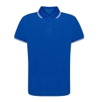 Ademende polyester polo met details aan kraag en mouwen 180 g/m2 kleur blauw  negende weergave