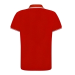 Ademende polyester polo met details aan kraag en mouwen 180 g/m2 kleur rood derde weergave