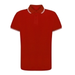 Ademende polyester polo met details aan kraag en mouwen 180 g/m2 kleur rood  negende weergave