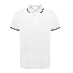 Ademende polyester polo met details aan kraag en mouwen 180 g/m2 kleur wit  negende weergave