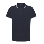 Ademende polyester polo met details aan kraag en mouwen 180 g/m2 kleur marineblauw  negende weergave