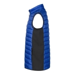 Softshell en polyester vest met zwart detail aan de zijkant kleur blauw vijfde weergave