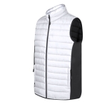 Softshell en polyester vest met zwart detail aan de zijkant kleur wit tweede weergave