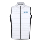 Softshell en polyester vest met zwart detail aan de zijkant met jouw bedrukking