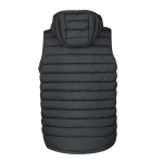 Waterdichte bodywarmer van 100% RPET met verstelbare capuchon kleur zwart