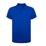 Technische ademende polo van 100% polyester met 3 bijpassende knopen kleur blauw  negende weergave