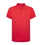 Technische ademende polo van 100% polyester met 3 bijpassende knopen kleur rood  negende weergave