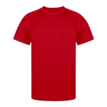 Unisex sportshirt van 100% polyester met streepdesign 135 g/m2 kleur rood  negende weergave