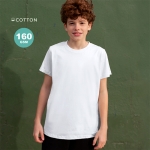 Wit kinder T-shirt met ronde hals van 100% katoen 160 g/m2 kleur wit