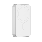 Powerbank met magneet voor mobiele telefoon en type C poort 10.000 mAh kleur zilver