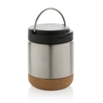 Thermos lunchbox van gerecycled roestvrijstaal met anti-lek 400 ml kleur zilver