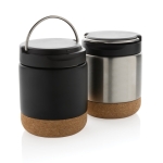 Thermos lunchbox van gerecycled roestvrijstaal met anti-lek 400 ml kleur zilver weergave algemeen