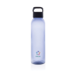 RPET bidon ideaal voor in de sportschool met schroefdop 650ml kleur marineblauw weergave met logo