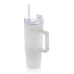 Thermosbeker van gerecycled plastic met deksel met 3 standen, 900 ml kleur wit