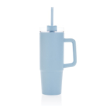 Thermosbeker van gerecycled plastic met deksel met 3 standen, 900 ml kleur marineblauw tweede weergave