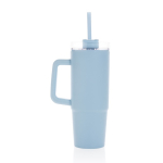 Thermosbeker van gerecycled plastic met deksel met 3 standen, 900 ml kleur marineblauw vierde weergave