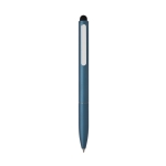 Balpen van gerecycled aluminium met stylus en blauwe inkt kleur koningsblauw tweede weergave