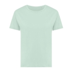 Dames T-shirt van gerecycled katoen, slim fit, 160 g/m2 Iqoniq kleur lichtgroen met afdrukgebied