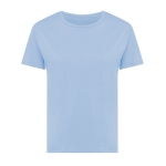 Dames T-shirt van gerecycled katoen, slim fit, 160 g/m2 Iqoniq kleur cyaan blauw